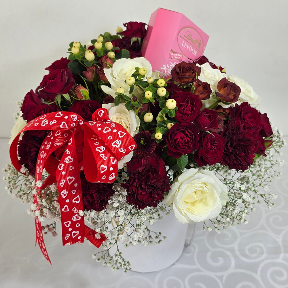 Red & Cream Lindt Arrangement